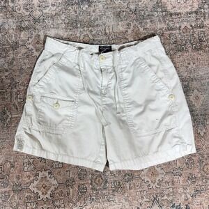 Polo Jeans Co Ralph Lauren Womens White Utility Cargo Shorts Size 10 Drawstring